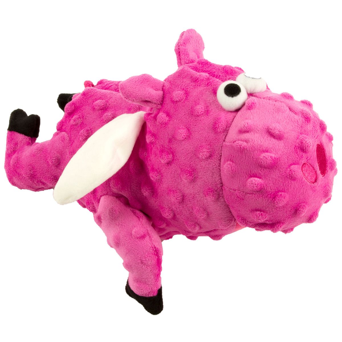goDog Checkers Flying Pig Durable Squeaky Plush Dog Toy