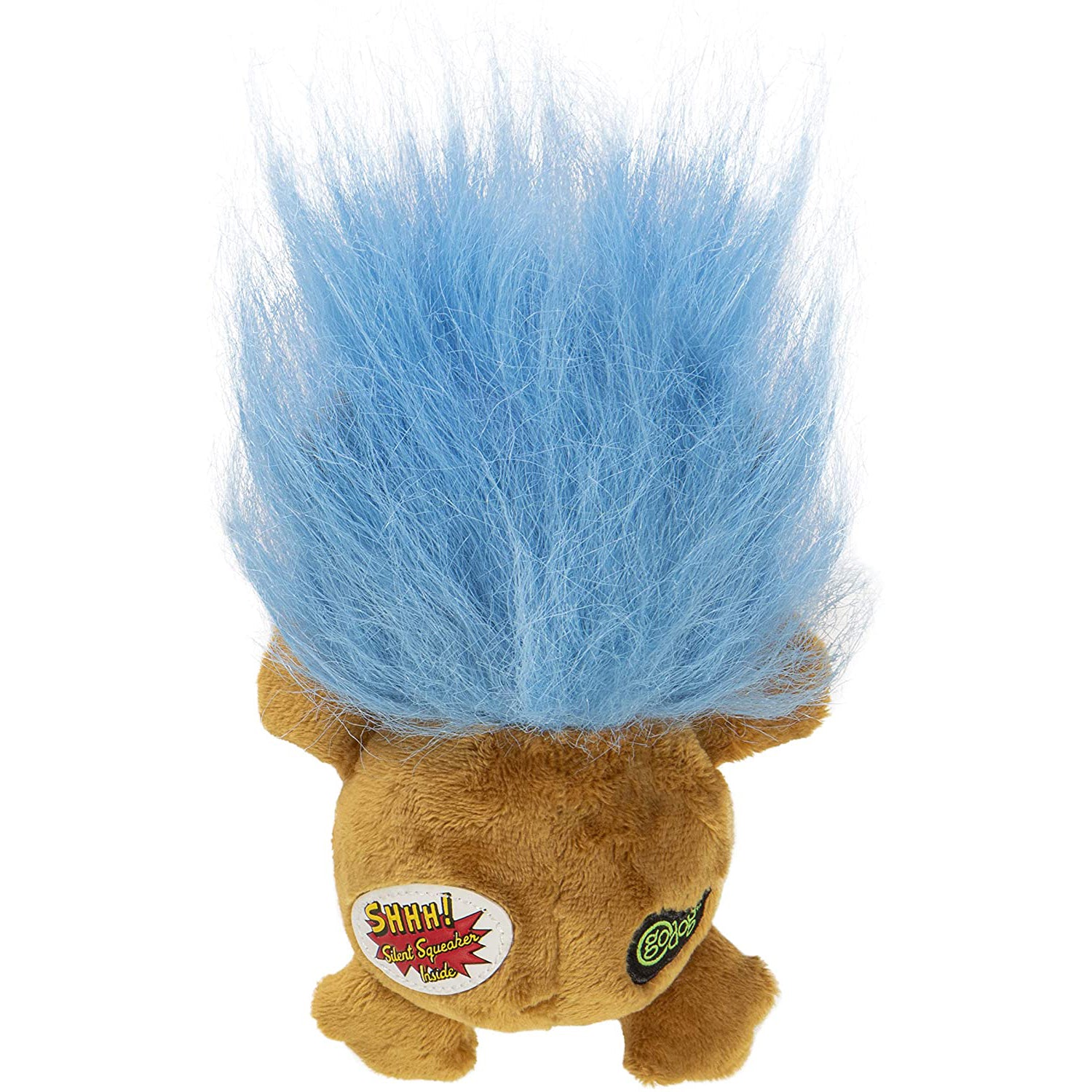 goDog Silent Squeak Crazy Hairs Lion Durable Plush Dog Toy