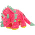 goDog Triceratops Dinosaur Durable Squeaky Plush Dog Toy, Large Pink