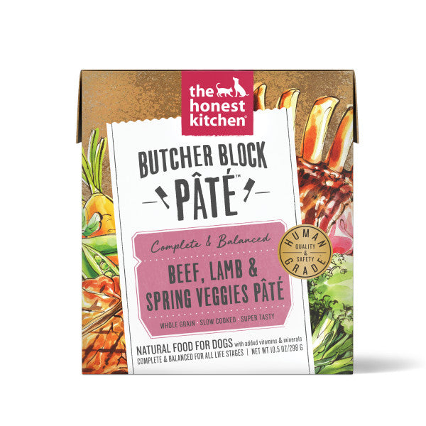 The Honest Kitchen Butcher Block Pate Beef, Lamb & Spring Veggies Wet Dog Food, 6/10.5oz