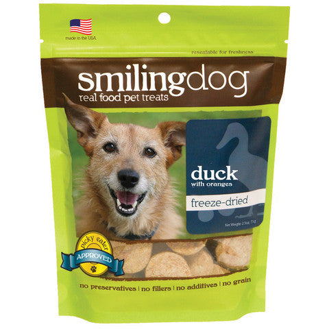 Smiling Dog Duck with Orange Recipe Freeze Dried Dog Treats, 2.5oz