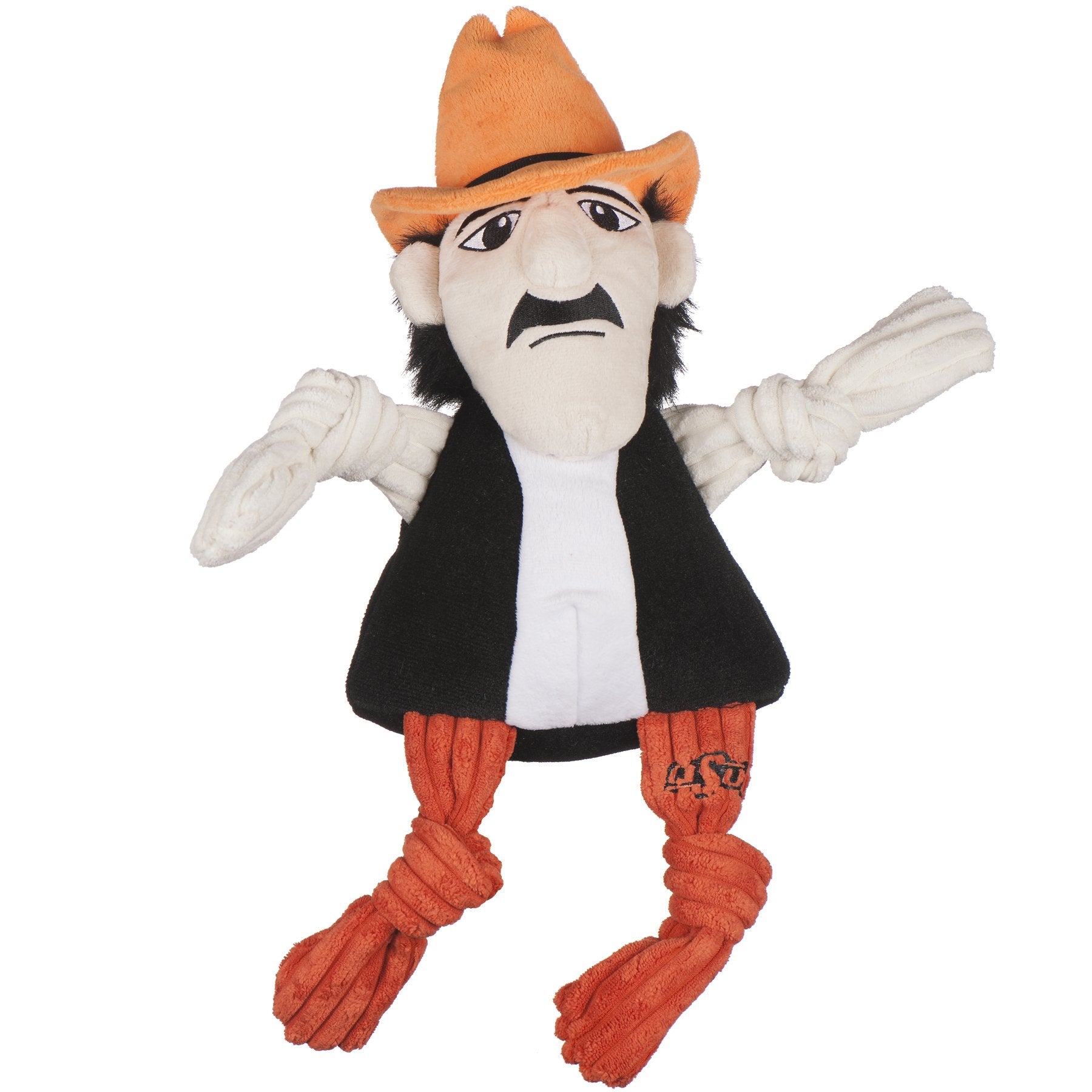 HuggleHounds Knottie Officially Licensed College Mascot Durable Squeaky  Plush Dog Toy, Oklahoma State Cowboys