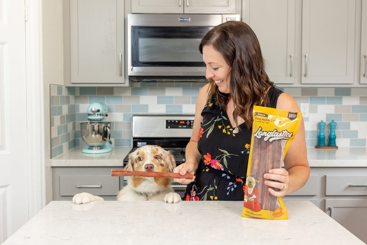 Barking Buddha Longlastics Collagen Chew Stick Dog Chew, Thick 11-12"