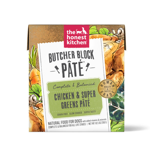 The Honest Kitchen Butcher Block Pate Chicken & Super Greens Wet Dog Food, 6/10.5oz