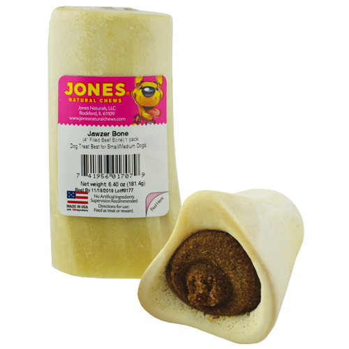 Jones Natural Jawzer Bone Chicken N Rice Flavor Filled Bone Dog Chew