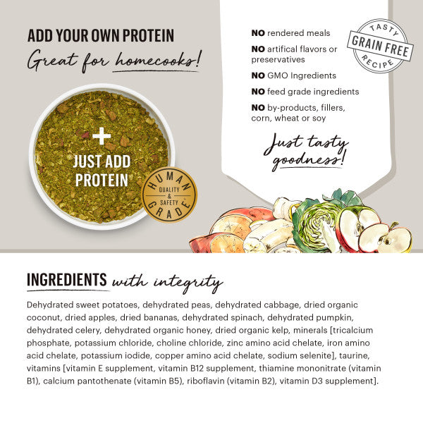 The Honest Kitchen Grain Free Fruit & Veggie Base Mix Dehydrated Dog Food