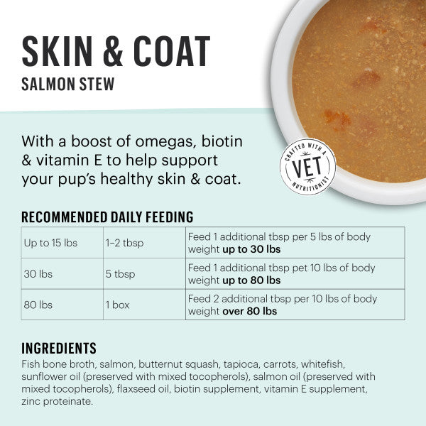 The Honest Kitchen Functional Pour Overs Skin & Coat Support Salmon Stew Food Topper For Dogs, 12/5.5oz