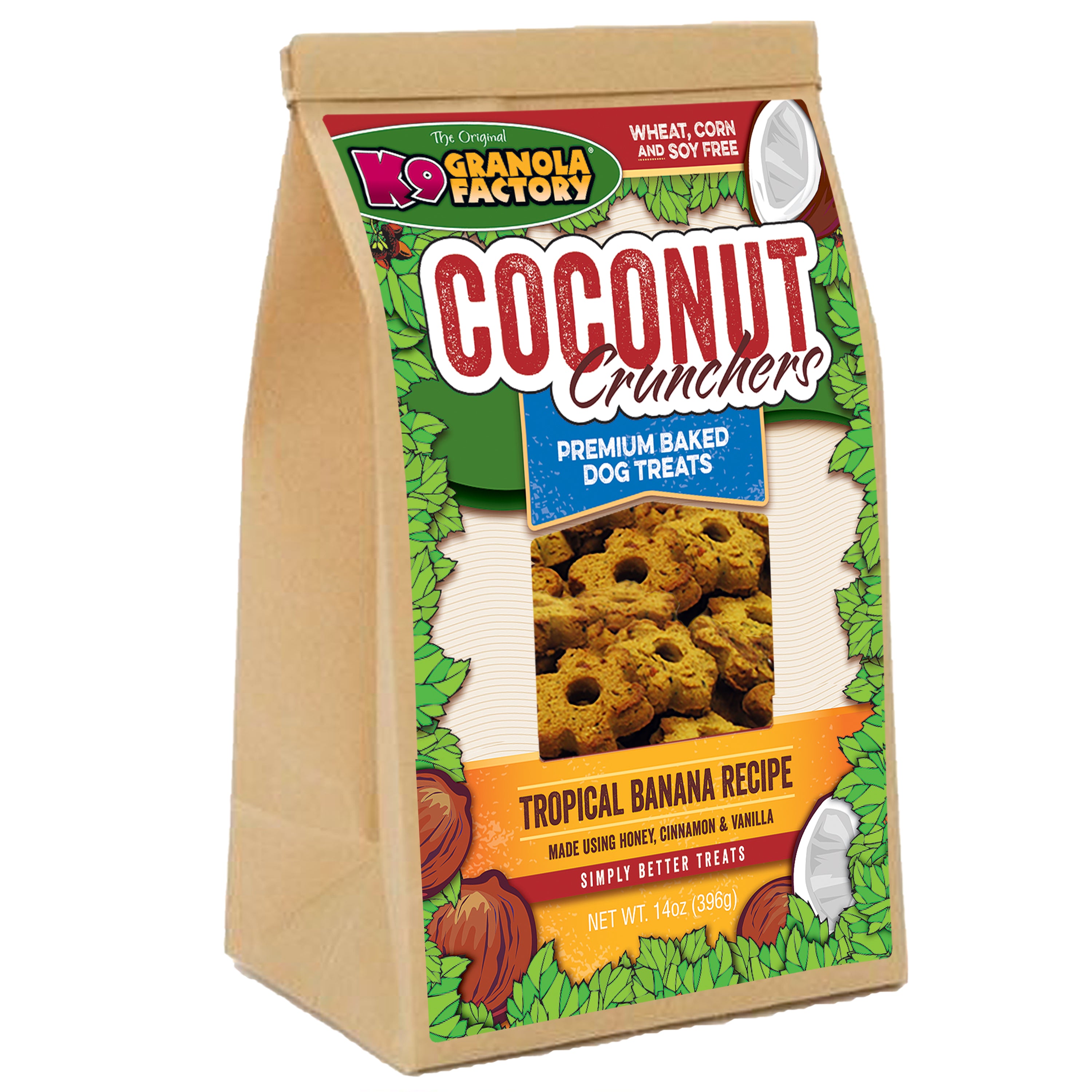 K9 Granola Factory Coconut Crunchers Dog Treats, Tropical Banana