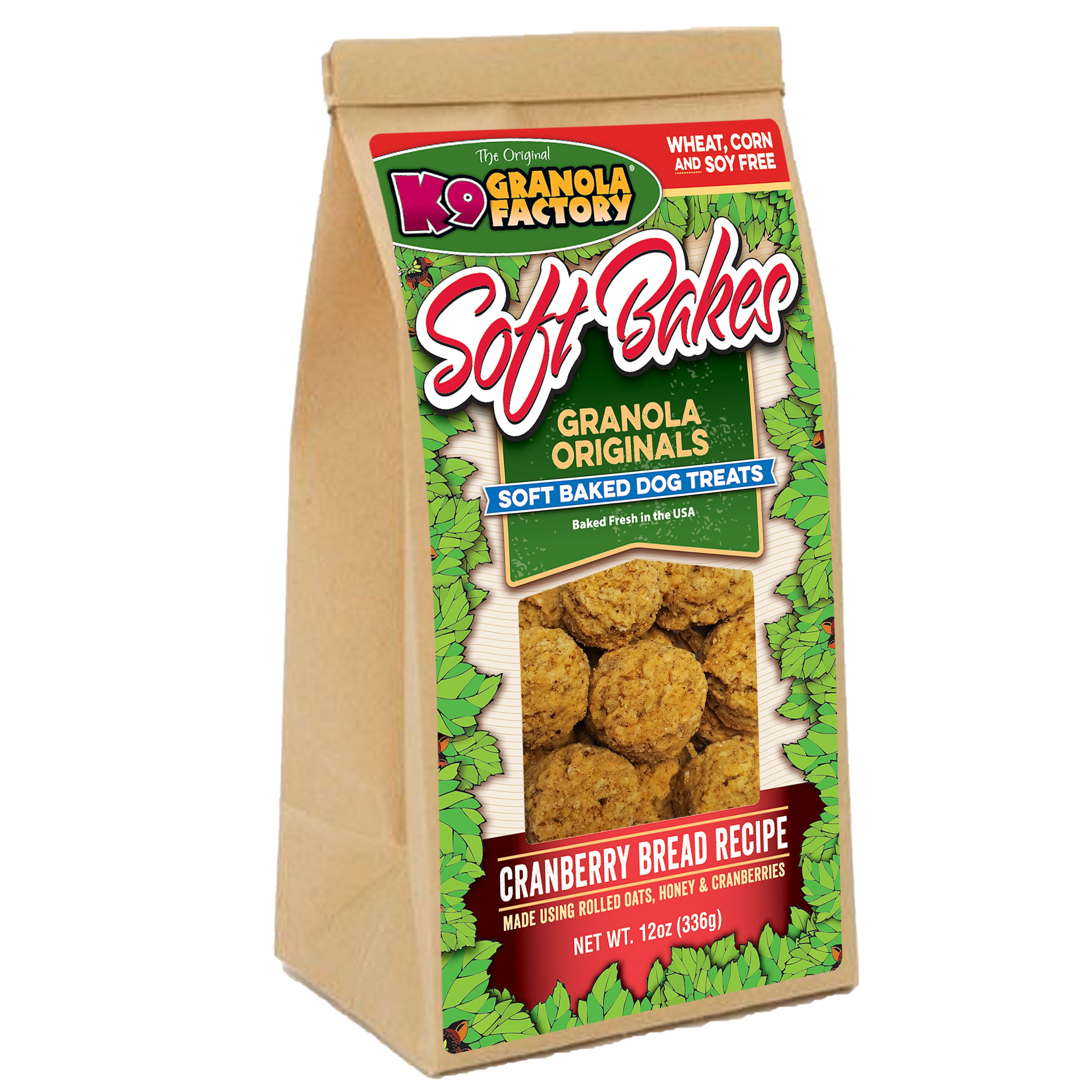 K9 Granola Factory Soft Bakes Dog Treats, Cranberry Bread