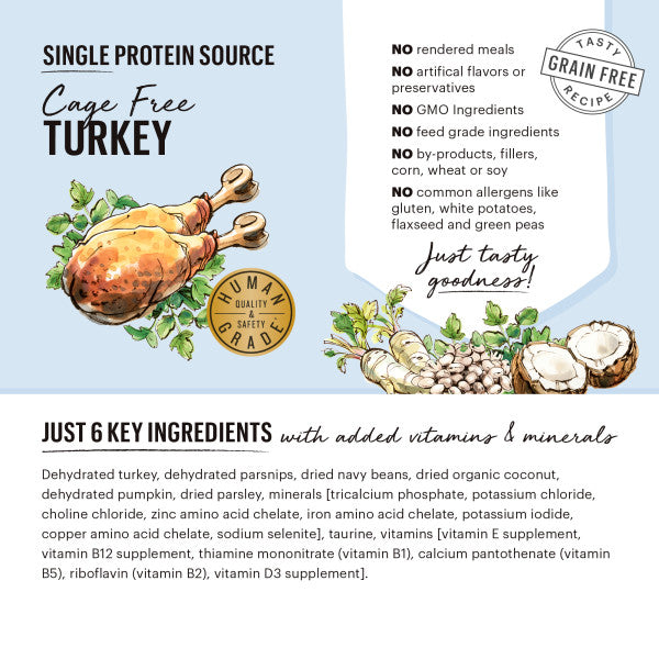 The Honest Kitchen Grain Free Limited Ingredient Turkey Recipe Dehydrated Dog Food