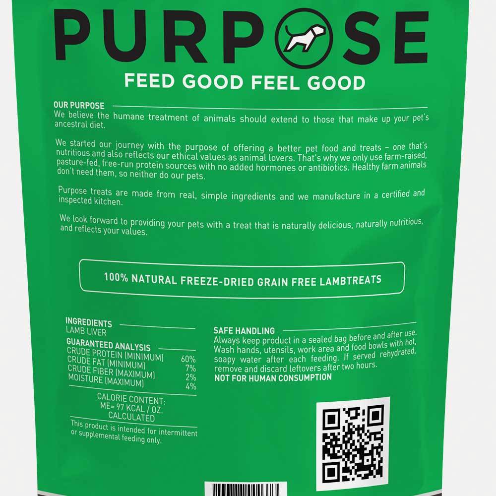 Purpose Freeze-Dried Lamb Liver Dog Treats, 3oz