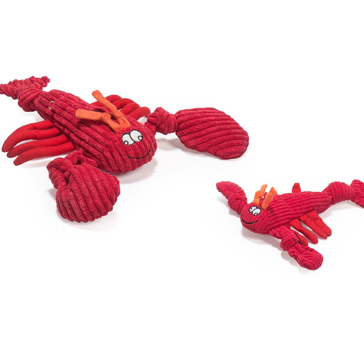 HuggleHounds Knottie Durable Squeaky Plush Dog Toy, Lobsta