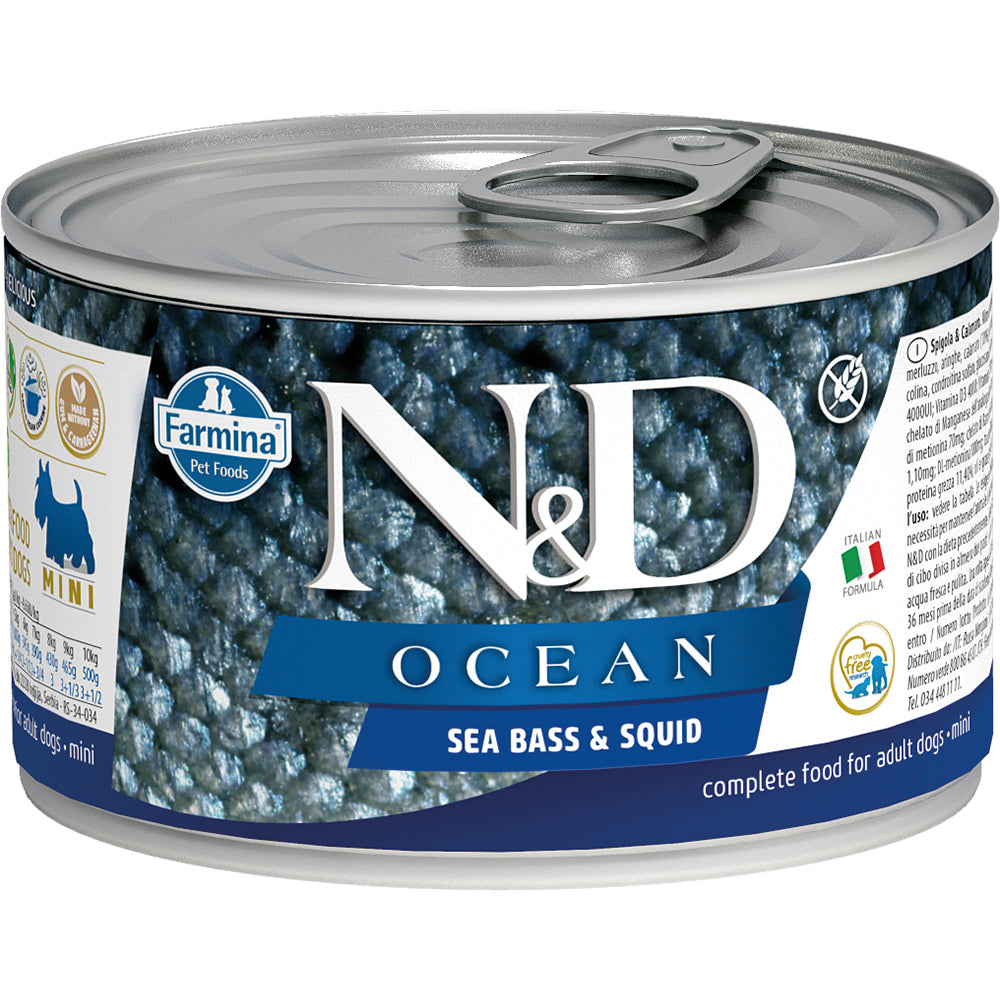 Farmina Natural & Delicious Ocean Sea Bass & Squid Canned Dog Food