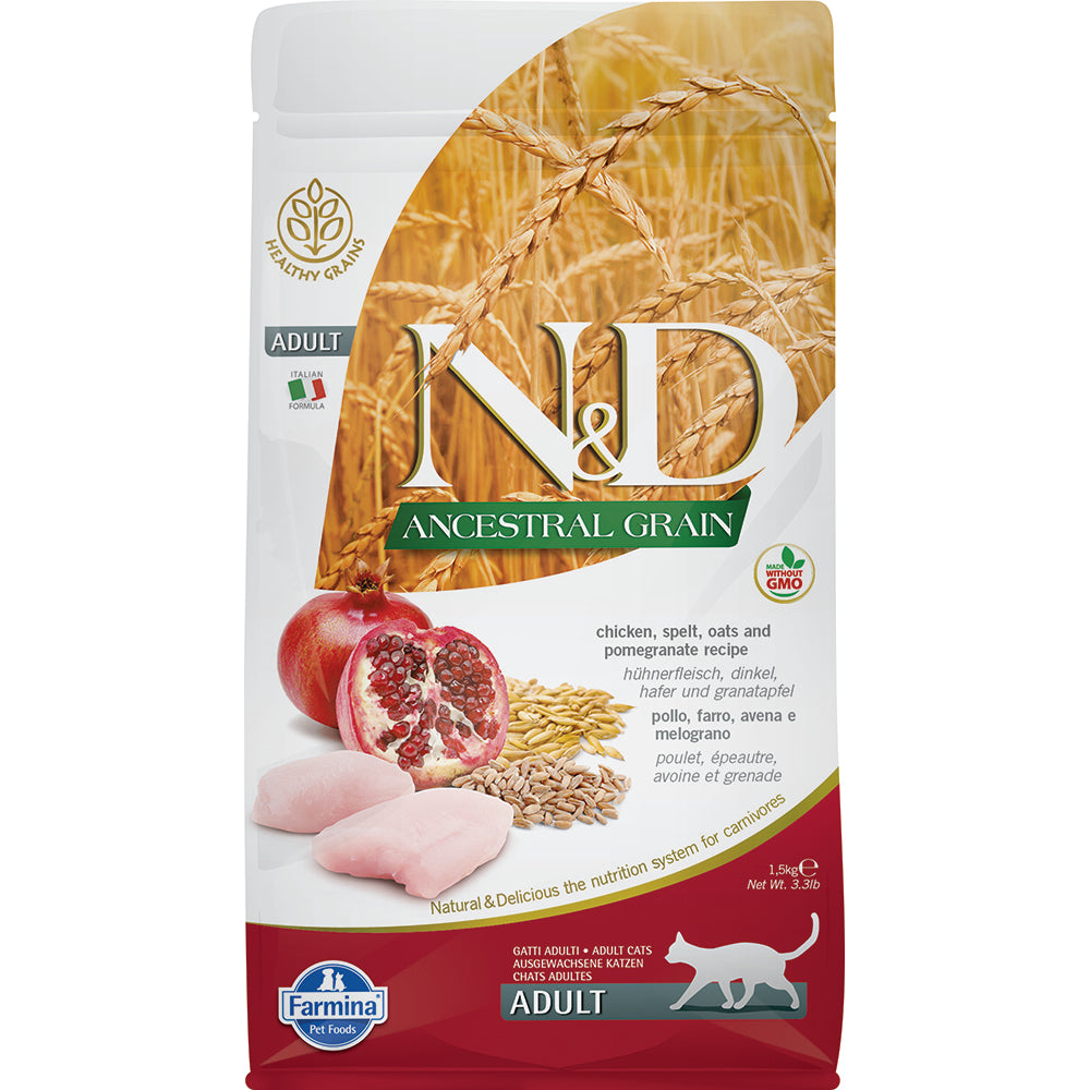 Farmina N&D Ancestral Grain Chicken & Pomegranate Recipe Adult Cat Dry Food