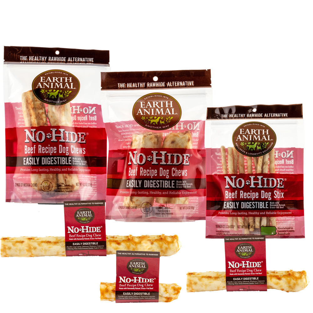 Earth Animal No Hide Beef Flavored Rawhide Alternative Chew For Dogs