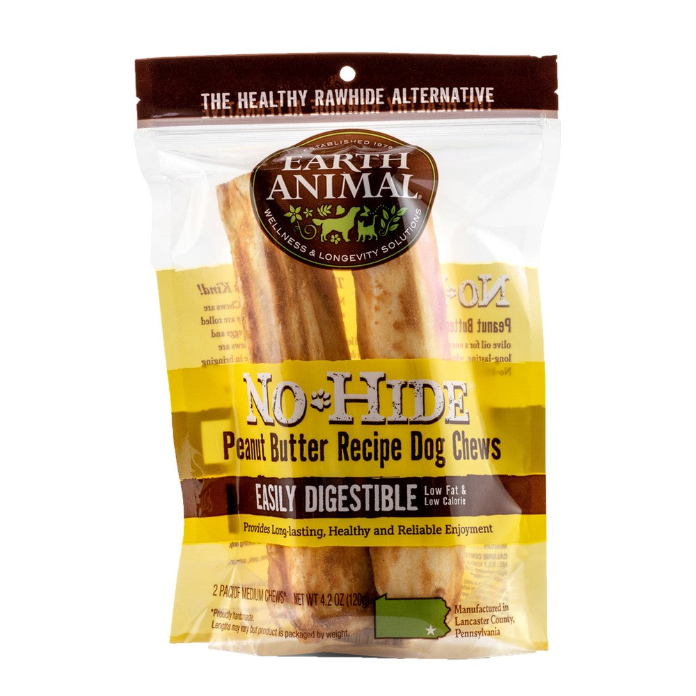 Earth Animal No Hide Peanut Butter Flavored Rawhide Alternative Chew For Dogs