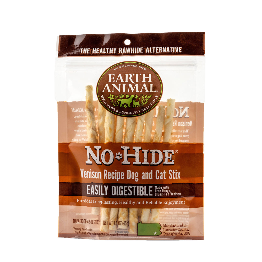 Earth Animal No Hide Venison Flavored Rawhide Alternative Chew For Dogs