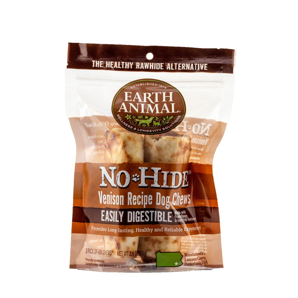 Earth Animal No Hide Venison Flavored Rawhide Alternative Chew For Dogs