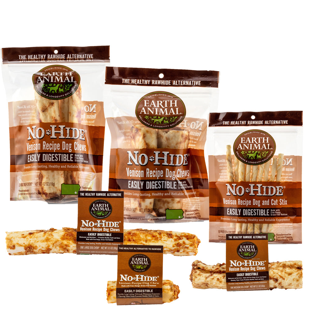 Earth Animal No Hide Venison Flavored Rawhide Alternative Chew For Dogs