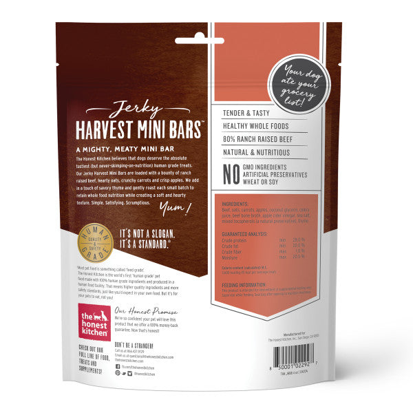 The Honest Kitchen Jerky Harvest Mini Bars Beef, Carrot & Apple Recipe Dog Treat, 4oz