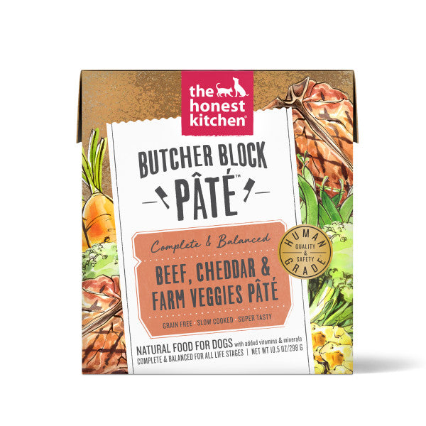 The Honest Kitchen Butcher Block Pate Beef, Cheddar & Farm Veggies Wet Dog Food, 6/10.5oz
