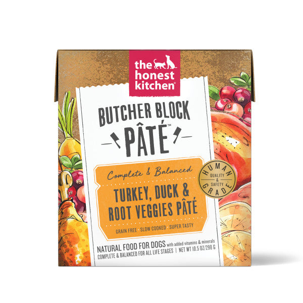 The Honest Kitchen Butcher Block Pate Turkey, Duck & Root Veggies Wet Dog Food, 6/10.5oz - (BB 10/23)