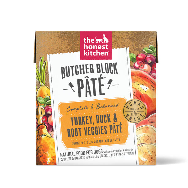 The Honest Kitchen Butcher Block Pate Turkey, Duck & Root Veggies Wet Dog Food, 6/10.5oz