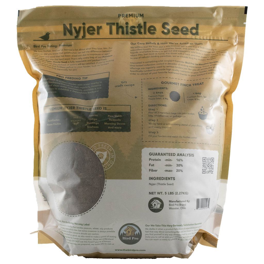 Bird Pro Premium Nyjer Thistle Seed Wild Bird Food, 5lb
