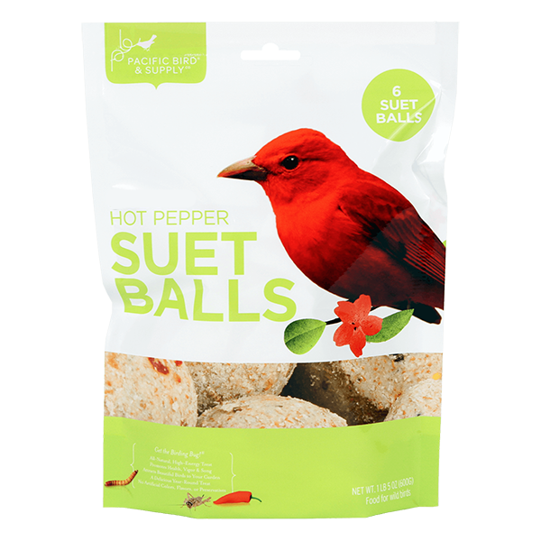 Pacific Bird Soldier Fly & Hot Pepper Suet Balls For Wild Birds, 6pk