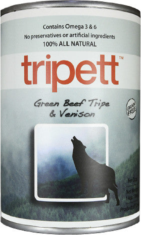 PetKind Tripett Green Beef Tripe Venison Canned Dog Food, 12