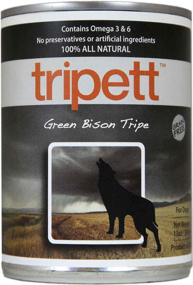 PetKind Tripett Green Bison Tripe Canned Dog Food, 12/13oz – White