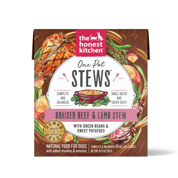 The Honest Kitchen One Pot Stews Braised Beef & Lamb Stew with Green Beans & Sweet Potatoes Wet Dog Food, 6/10.5oz