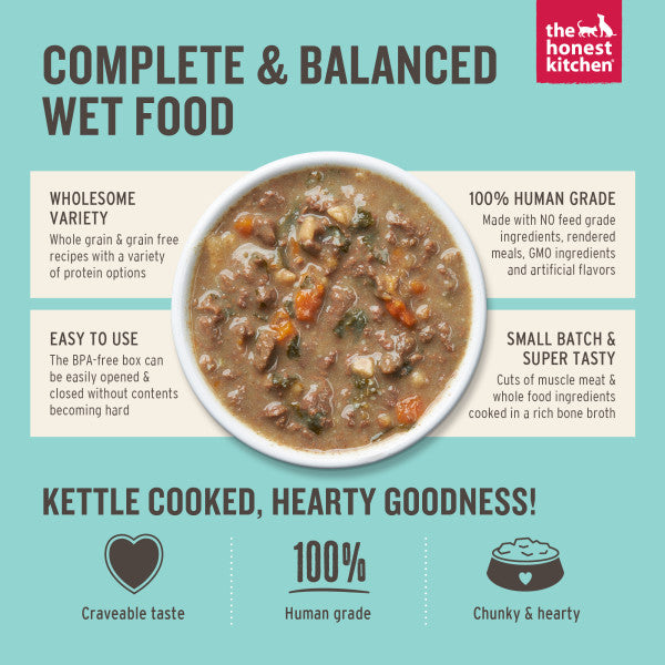 The Honest Kitchen One Pot Stews Braised Beef & Lamb Stew with Green Beans & Sweet Potatoes Wet Dog Food, 6/10.5oz