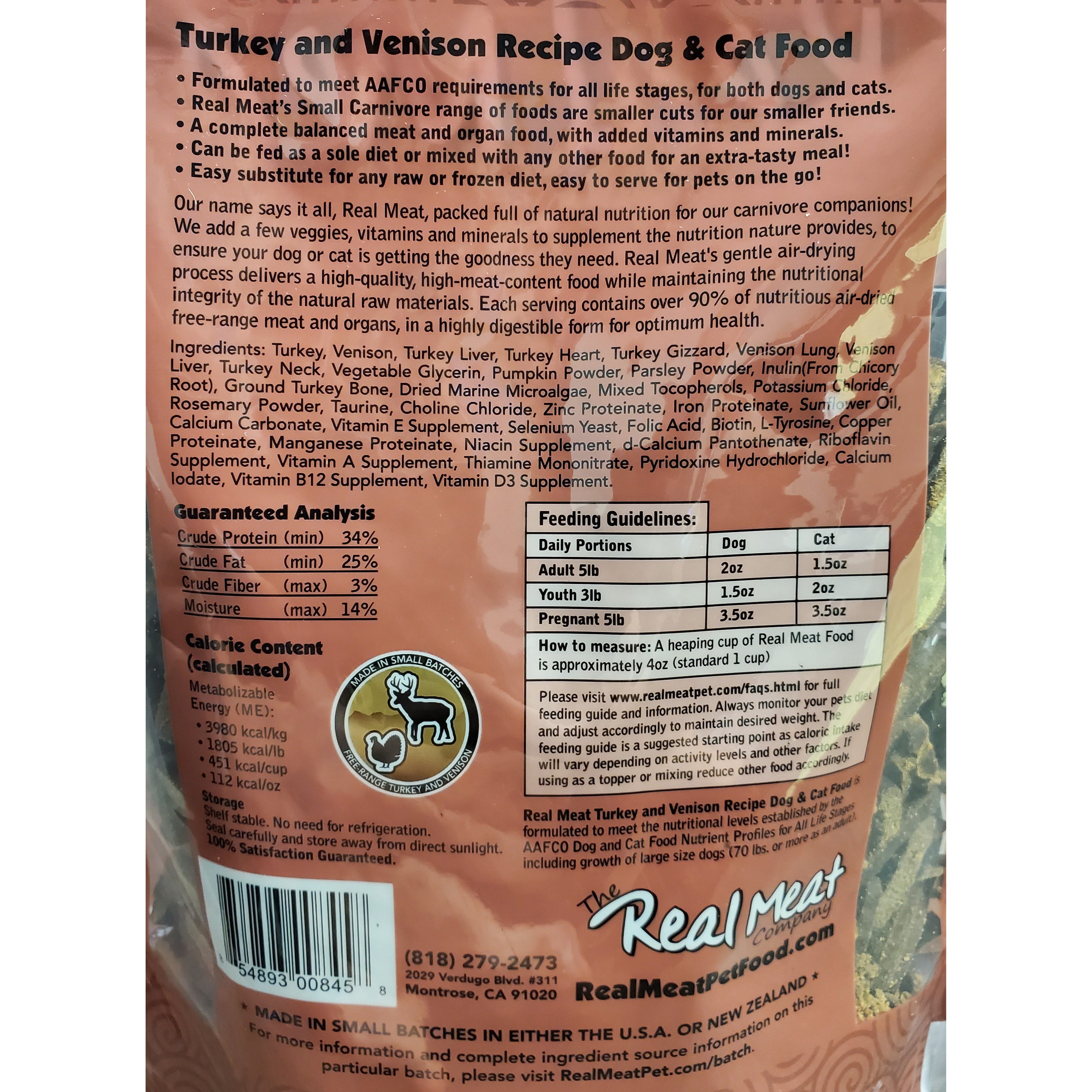 The Real Meat Company Air-Dried Cat Food, Turkey & Venison