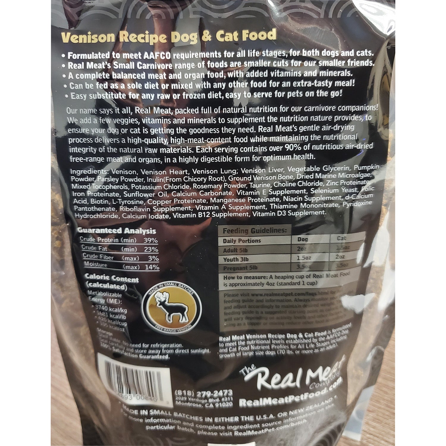 The Real Meat Company Air-Dried Cat Food, Venison