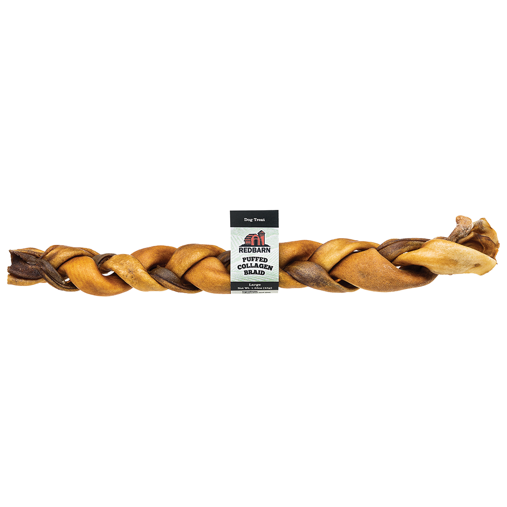 Redbarn Puffed Collagen Braid Dog Chew, 12in