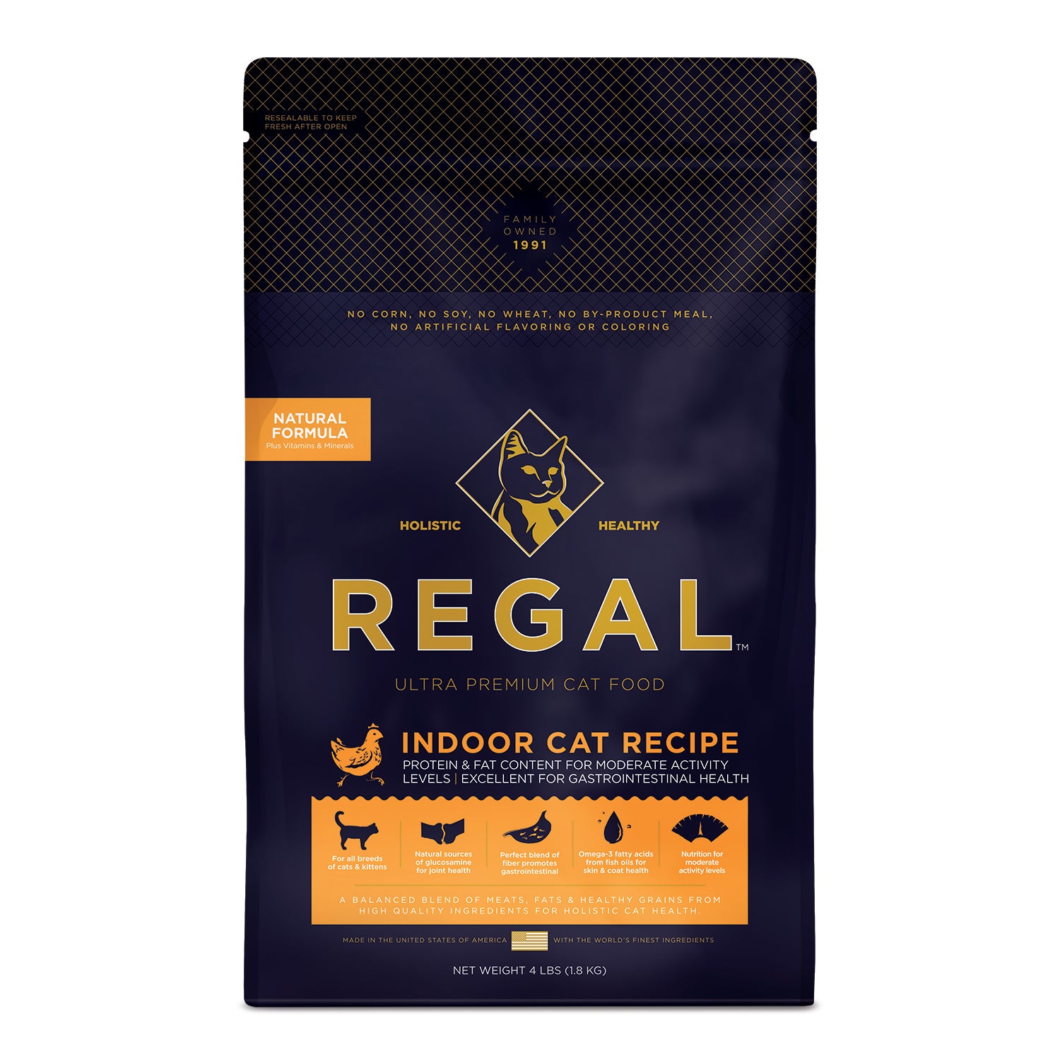 Regal Indoor Recipe Dry Cat Food - 4lb