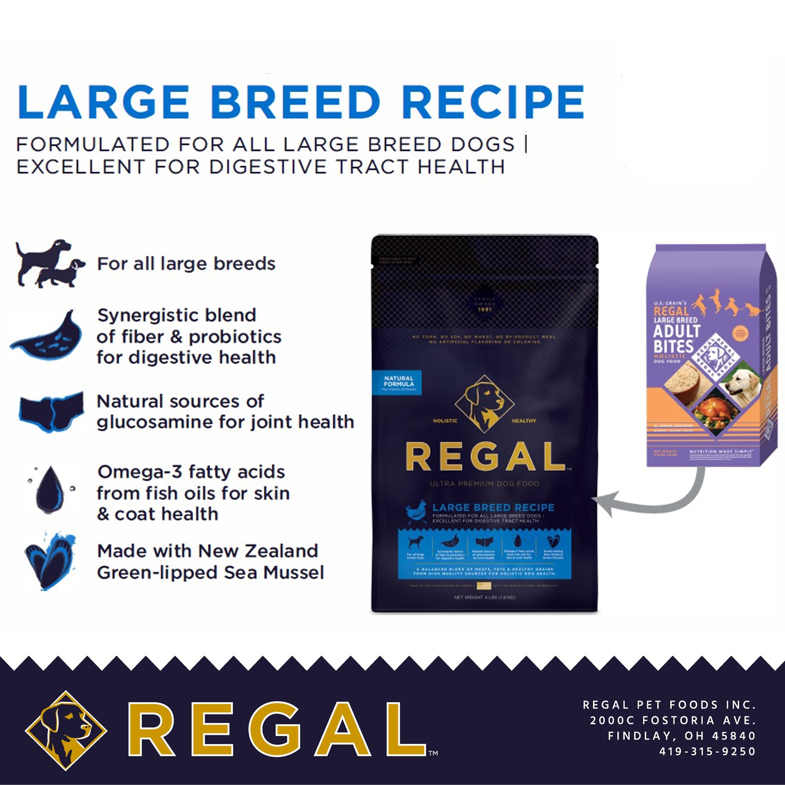 Regal Large Breed Adult Bites Dry Dog Food