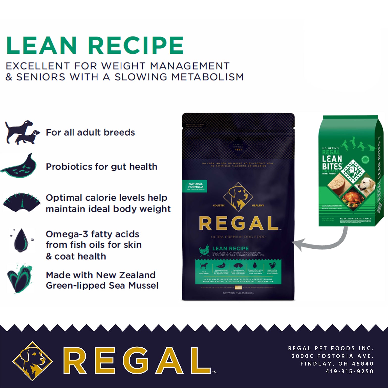 Regal Lean Recipe Dry Dog Food, 13lb