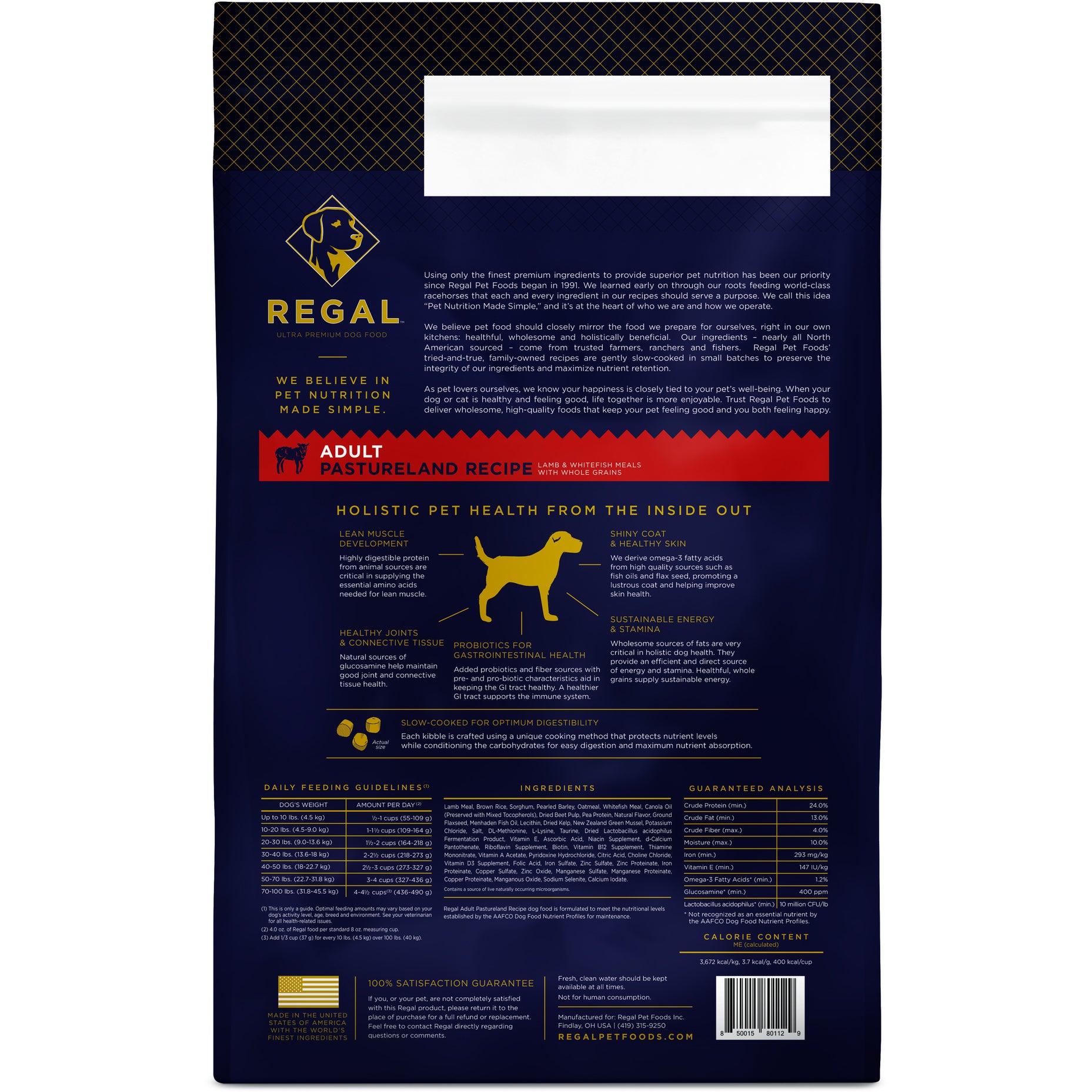 Regal Adult Pastureland Lamb Recipe Dry Dog Food