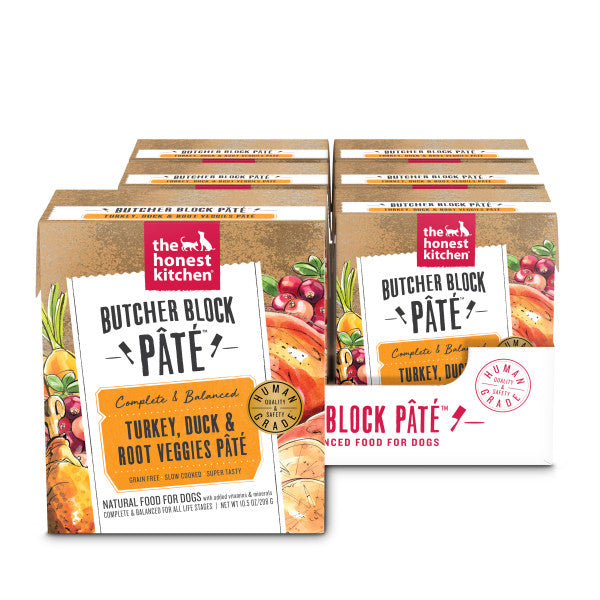 The Honest Kitchen Butcher Block Pate Turkey, Duck & Root Veggies Wet Dog Food, 6/10.5oz - (BB 10/23)