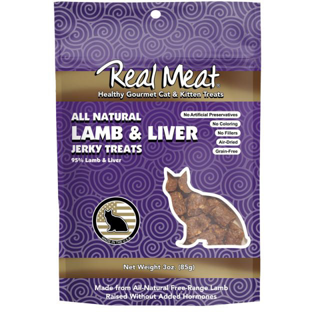 Real Meat Lamb & Liver Jerky Cat & Kitten Treats, 3-oz bag