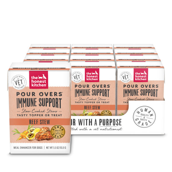 The Honest Kitchen Functional Pour Overs Immune Support Beef Stew Food Topper For Dogs, 12/5.5oz