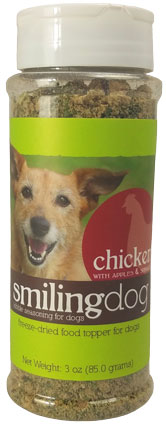 Smiling Dog Chicken with Apples & Spinach Recipe Kibble Seasoning Food Topper For Dogs, 3.5oz