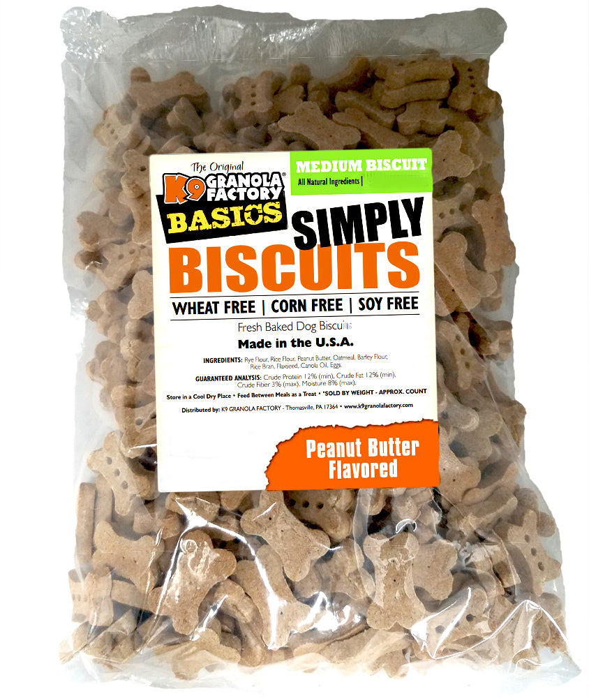 K9 Granola Factory Simply Biscuits Peanut Butter Dog Treats, Medium