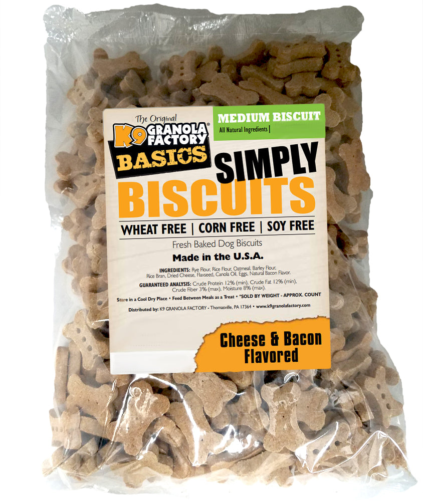 K9 Granola Factory Simply Biscuits Cheese & Bacon Dog Treats, Medium