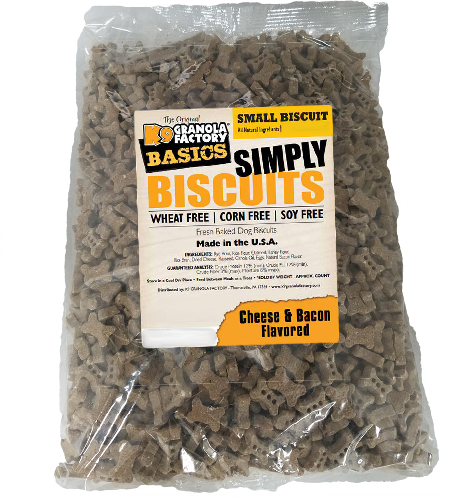 K9 Granola Factory Simply Biscuits Cheese & Bacon Dog Treats, Small