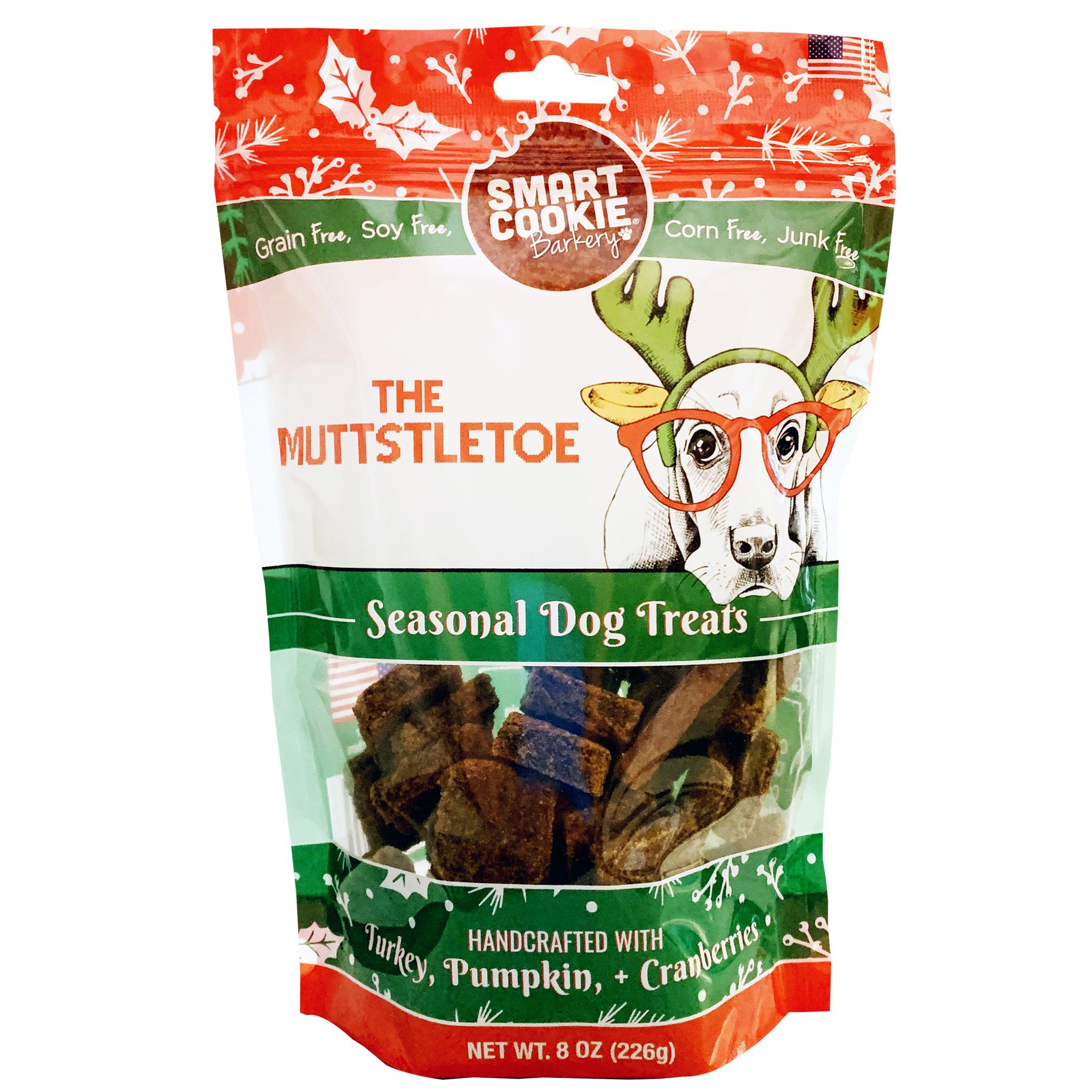 Smart Cookie Barkery Holiday Muttstletoe Biscuits For Dogs, 8oz
