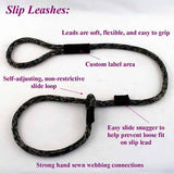 WDB Soft Lines Slip Lead For Dogs,  6ft x 3/8in