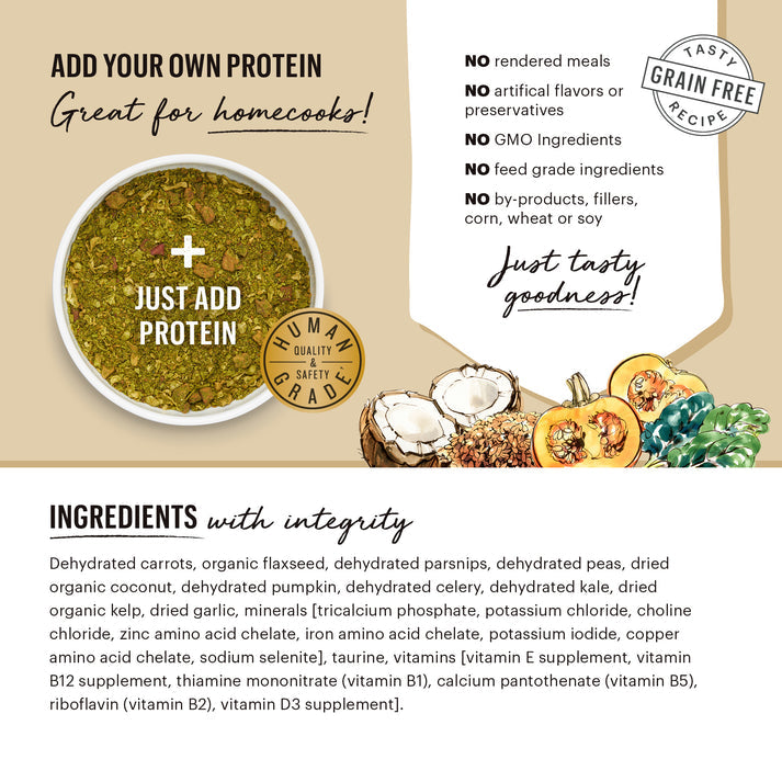 The Honest Kitchen Grain Free Veggie, Nut & Seed Base Mix Dehydrated Dog Food